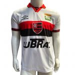 Jersey Umbro Retro Flamengo Blanca Roja Manga Corta