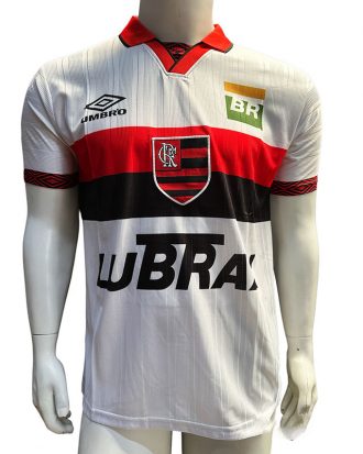 Jersey Umbro Retro Flamengo Blanca Roja Manga Corta