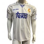 Jersey Kelme Retro Real Madrid Blanca Azul Manga Corta