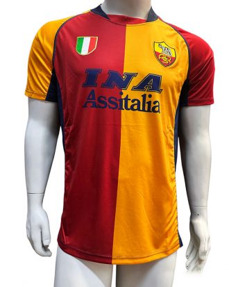 Jersey Kappa Retro Roma Naranja Roja Manga Corta